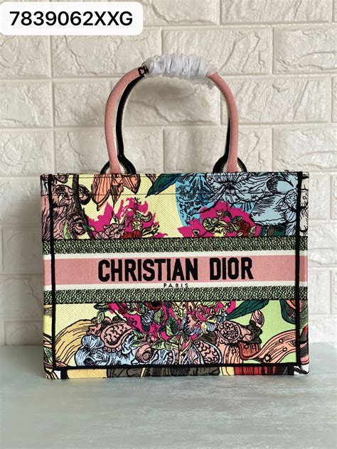 dior tote flowers